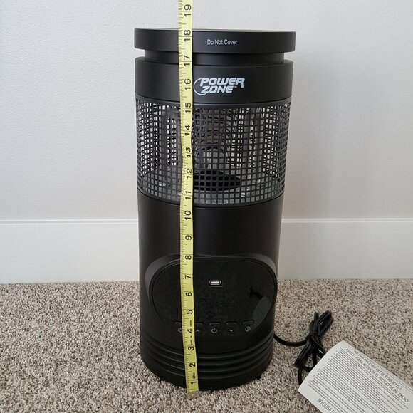 Power Zone Infrared Space Tower Heater 360 Degree Remote USB Port 1000/1500W - Picture 7 of 12